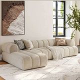 S Home Design Concept Cozy Pofidik Modüler Kanepe L Köşe Koltuk Takımı, Teddy Cappuccino, Sol Köşe , 290X165 cm
