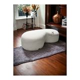 S Home Design Concept Dream Fasulye Puf, Teddy, Beyaz