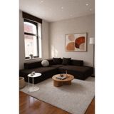 S Home Design Concept Frida 3 Modül Köşe Koltuk Yönsüz Kadife, Acı Kahve Dinlenme Modüllü 240x240