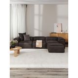 S Home Design Concept Frida 4 Modül Nubuk Kumaş - Koyu Kahve