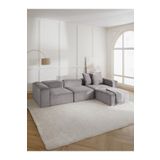 S Home Design Concept Frida 4 Modül Pofidik Modüler Kanepe L Köşe Koltuk Takımı, Fitilli, Gri