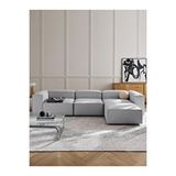 S Home Design Concept Frida 4 Modül Pofidik Modüler Kanepe L Köşe Koltuk Takımı, Keten, Gri