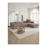 S Home Design Concept Frida 4 Modül Pofidik Modüler Kanepe L Köşe Koltuk Takımı, Keten, Vizon