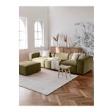 S Home Design Concept Frida 4 Modül Pofidik Modüler Kanepe L Köşe Koltuk Takımı, Keten, Yeşil 295x190 Cm