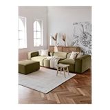 S Home Design Concept Frida 4 Modül Pofidik Modüler Kanepe L Köşe Koltuk Takımı, Keten, Yeşil yesil
