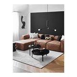S Home Design Concept Frida 4 Modül Pofidik Modüler Kanepe L Köşe Koltuk Takımı, Nubuk, Kahverengi