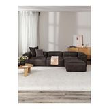 S Home Design Concept Frida 4 Modül Pofidik Modüler Kanepe L Köşe Koltuk Takımı, Nubuk, Koyu Kahverengi