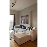 S Home Design Concept Frida 4 Modül Pofidik Modüler Kanepe L Köşe Koltuk Takımı, Teddy, Krem Beyaz Teddy