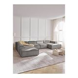 S Home Design Concept Frida 5 Modül Pofidik Modüler Kanepe Xl Köşe Koltuk Takımı Fitilli Gri Sol Köşe
