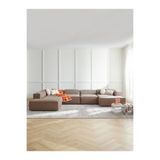S Home Design Concept Frida 5 Modül Pofidik Modüler Kanepe Xl Köşe Koltuk Takımı Sağ Köşe, Keten Vizon