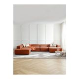 S Home Design Concept Frida 5 Modül Pofidik Modüler Kanepe Xl Köşe Koltuk Takımı Sol Köşe, Keten Kiremit 370 Cm