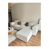 S Home Design Concept Frida Modüler Köşe Koltuk, Yönsüz Kadife Kırık Beyaz