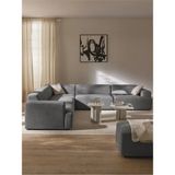 S Home Design Concept Molly 5 Modül Köşe Koltuk, Açık Gri Keten 285X285 cm - Koyu Gri