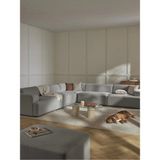S Home Design Concept Molly 5 Modül Köşe Koltuk, Kırık Beyaz Keten 285X285 cm - Açık Gri