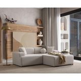 S Home Design Concept Molly Mini 2 Modül Kanepe Köşe Koltuk, Sağ Köşe, Yönsüz Kadife Kırık Beyaz 210X145 - Ekru