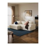 S Home Design Concept Molly Mini 2 Modül Kanepe Köşe Koltuk, Sol Köşe, Beyaz Teddy 210x145 cm (Pati Dostu)