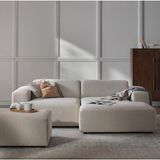 S Home Design Concept Molly Mini Köşe Kanepe Koltuk, Keten Kırık Beyaz - Sağ Köşe