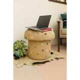 S Home Design Concept Mushroom Mantar Puf, Teddy, Desenli - Ekru
