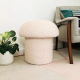 S Home Design Concept Mushroom Mantar Puf, Teddy, Krem