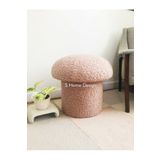 S Home Design Concept Mushroom Mantar Puf, Teddy, Pembe