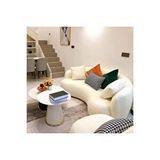 S Home Design Concept Oliver Fasülye Koltuk, Teddy, Beyaz Krem