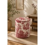 S Home Design Concept Toile de Jouy Desenli Vintage Düz Silindir Puf