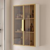 S Kapılı 3 Katmanlı Duvara Monte Mutfak Dolabı, Delmeden Kurulum, Makyaj ve Ev Aletleri için, Banyo ve Mutfak Rafları, A-50 x 15 x 60 cm / 19,7 x 5,9 x 23,6 inç, A-50 x 15