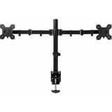 S Line Çift Kollu 13"-27" 10 kg Masaüstü Monitör Askı Aparatı – Vesa 75X75 / 100X100, 360° Döner, Ergonomik - Siyah