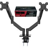 S Line M252D Çift Monitörlü Hareketli Monitör Standı – 13"-32", 75X75MM & 100X100MM Vesa Uyumlu, 8 kg Taşıma Kapasiteli, ±45° Eğimli, Yükseklik Ayarlı - Siyah