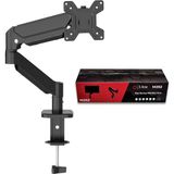 S Line Tek Kollu Gas Spring 13"-32" 8 kg Monitör Askı Aparatı - Siyah