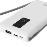S-link 10000mAh Lightning+Micro+Type C Kablolu Powerbank Beyaz LCDli
