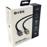 S-link 4K HDMI Kablo V2.0 1.5mt 60hz Tam Bakır ve Alüminyum Malzeme ile Yüksek Hızlı Bağlantı SLX-HD4K015