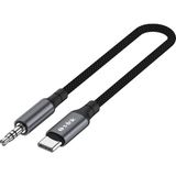 S-LINK Armor MC-01 1.2m Type-C to M AUX Örgülü Metal Başlıklı Siyah Ses Kablosu