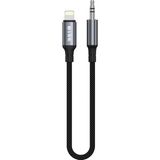 S-Link Armor Ml-01 1.2m Lightning To M Aux Örgülü Metal Başlıklı Siyah Ses Kablosu