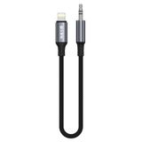S-Link Armor Ml-01 120Cm Lightning To M Aux Örgülü Metal Başlıklı Siyah Ses Kablosu