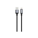 S-Link Armor Ul-01 12W 1.2m USB To Lightning Pd Örgülü Metal Başlıklı Siyah Hızlı Şarj Kablosu