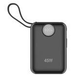 S-link G450 20000mAh PD45W+QC3.0 Dahili Kablolu Siyah LCD Taşınabilir Pil Şarj Cihazı Powerbank (KDO