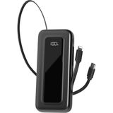 S-Link IP-G10M 10000MAH PD35W Makaralı Siyah LCD Taşınabilir Pil Şarj Cihazı Powerbank