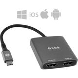 S-LINK Macbook Uyumlu Type-C To 4K Full Hd Çift HDMI Çevirici Type-C to HDMI Dönüştürücü SWV-USBC026