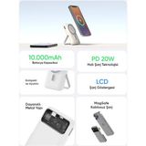 S-Link MG300 10000MAH PD20W Magsafe 15W Kablosuz Type-C Beyaz Taşınabilir Metal Şarj Cihazı Powerbank