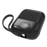 S-Link Mp110 10000Mah Pd22.5w Type-C+Lightning Kablolu Siyah Pil Şarj Cihazı Powerbank