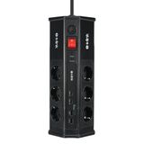 S-Link Prz03 Prizhive 3 Metre 1860 Joule 3X1.5mm 2Xusb 2Xtype C 2.4A/5V 250V 16A/3860W 6 Lı Akım Korumalı Priz