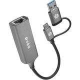 S-Link S-Link SWV-USBC029 Gri Metal Type-C + Usb3.0 Çeviricili 10/100/1000MBPS Adaptör, Usb3.0 Ethernet Çevirici, Type C Ethernet Çevirici