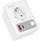 S-link SL-13 MASTERPOWER 16A Akım Korumalı Akıllı Priz 2.4 Ghz Type-C USB Çıkışlı WIFIBT TUYA Destekli