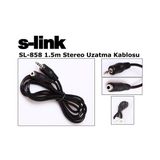 S-Link Sl-858 1.5 Metre 3.5Mm Jak Stereo Uzatma Kablosu Dayanıklı Tasarım ile Uzun Süreli Kullanım