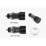 S-Link Sl-Ac43Tp Typec To Typec Kablolu 43W Pd 25W + Qc3.0 18W Siyah Araç Şarj Cihazı