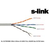 S-Link SL-CAT5E05BK 305 m 0.5 mm 24 AWG Full Bakır UTP Caste Kablo