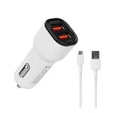 S-Link SL-EC30M Micro USB Kablolu 3.4A 2 USB Beyaz Araç Şarj Cihazı