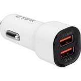 S-Link SL-EC30T Type-C Kablolu 3.4A 2 USB Beyaz Araç Şarj Cihazı