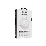 S-Link SL-EC62PD 20 W PD3.0 Quick Charge QC4.0 PD Lightning Kablolu Hızlı Ev Şarj Adaptörü
